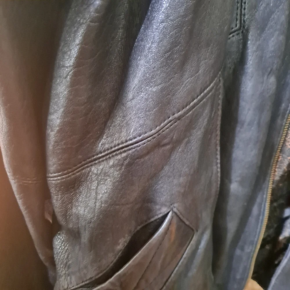 Final price! Last day! Men's black brown leather bomber jacket - Picture 11 of 11